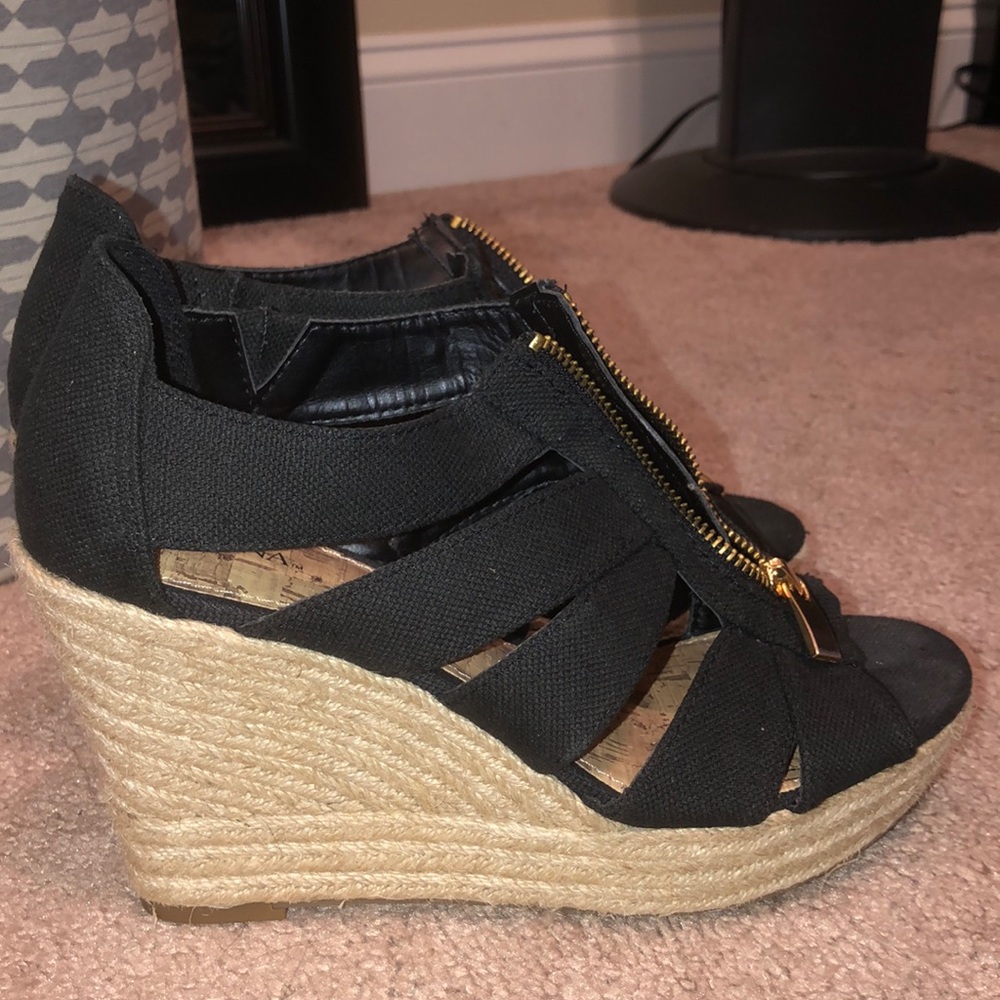 Marina black wedges women size 8.5